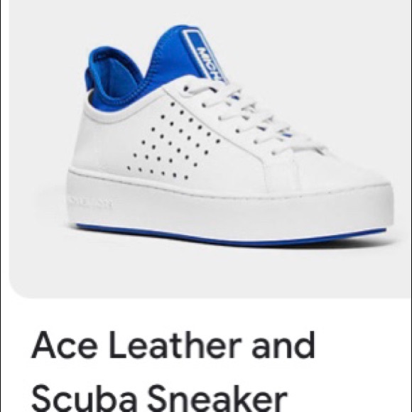 ace perforated leather and scuba sneaker